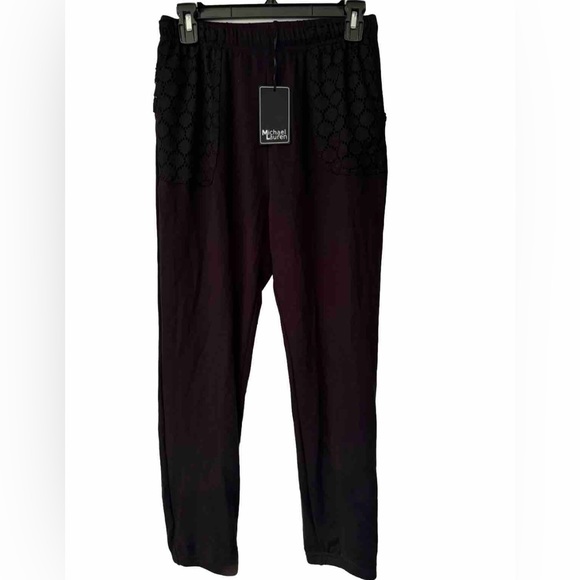 Michael Lauren BlackSweatpants with Lace Pockets Large in size